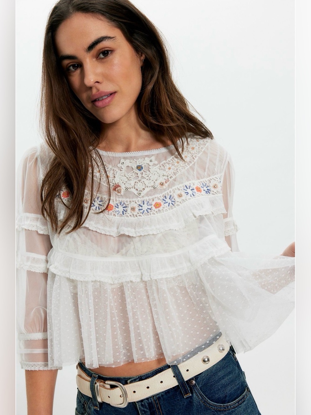 Free people daisy daze blouse marshmallow